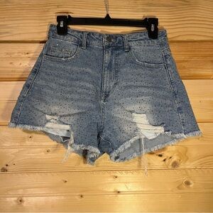 Gianni Bini Light Blue Frayed Jean Shorts